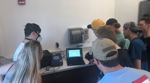 Slipperty Rock University students learning PortaCount respirator fit testing