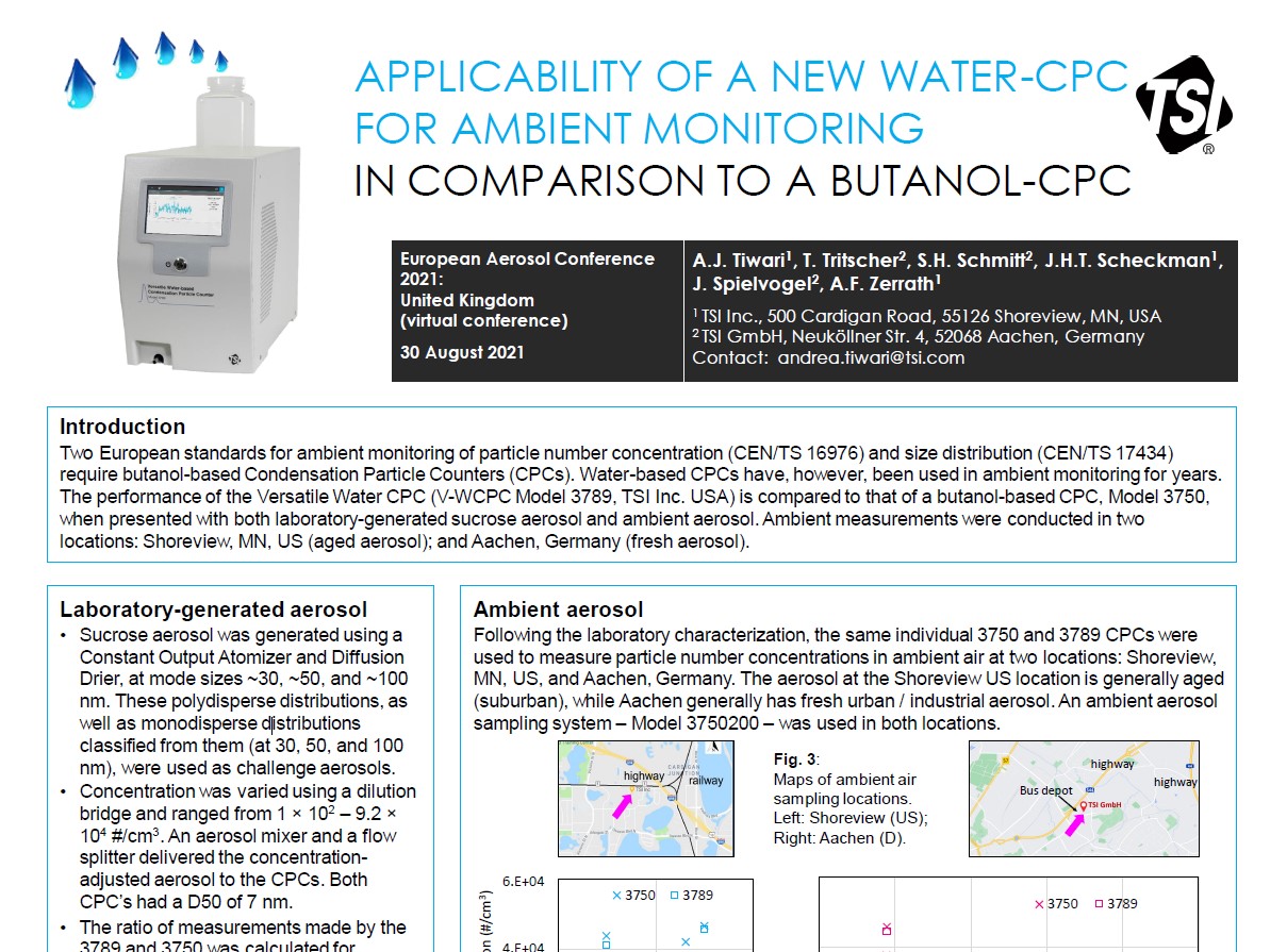 Applicability of Water-Based CPC for Ambient Air Monitoring poster