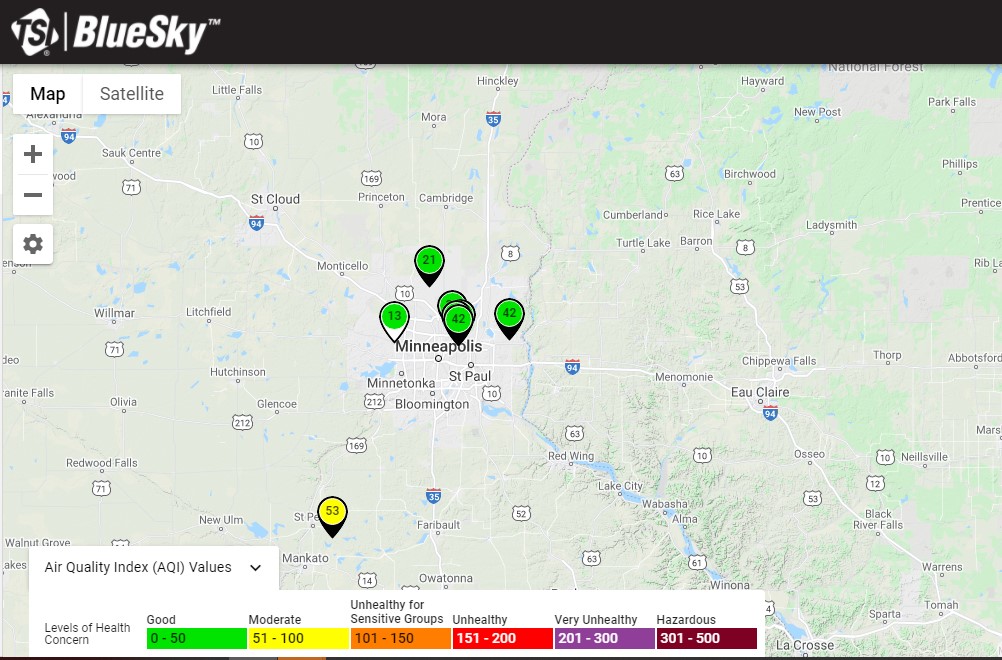 Blue sky returns to Minnesota Monday, air quality alert starts