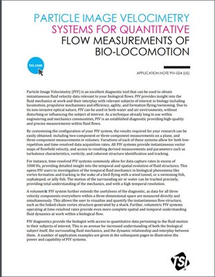 PIV Systems for Quantitative Flow Measurements of Bio-Locomotion