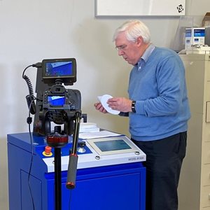 TSI's Tim Johnson preparing video instructions for installing TSI automated filter testers
