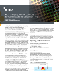 MSP Whitepaper - PID Tuning Liquid Flow Controllers for Fast Response/Stabilization Time